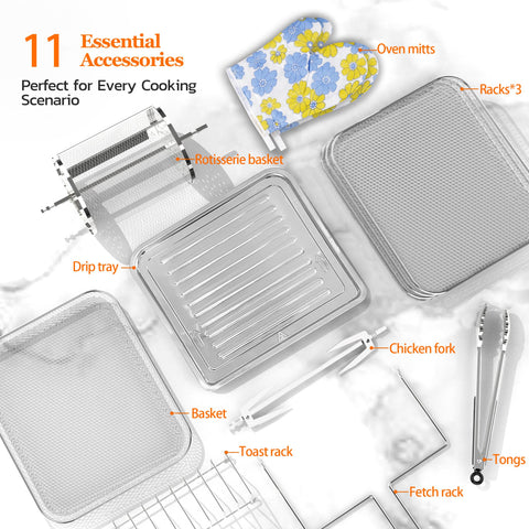 Gluck air fryer oven with 3 dehydrating racks expands batch cooking options