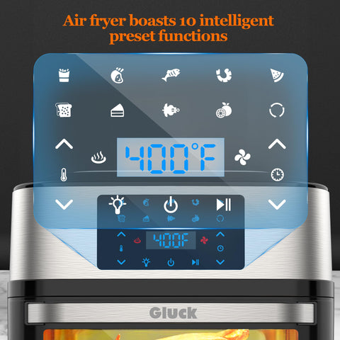 Gluck air fryer oven with dehydrating racks preserves fruit and herbs