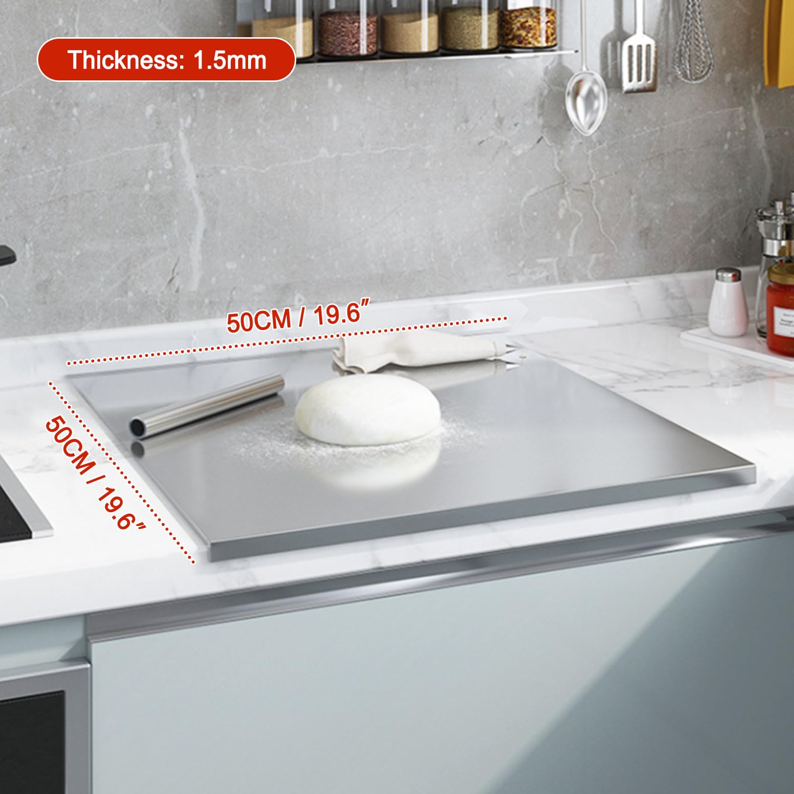 Glyncipher cutting board with non-slip pad provides secure, wobble-free chopping on any counter.