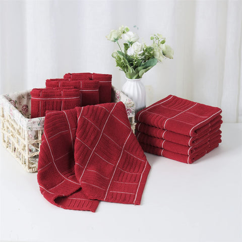 Glynniss red dish towels for kitchen cleaning and everyday chores.