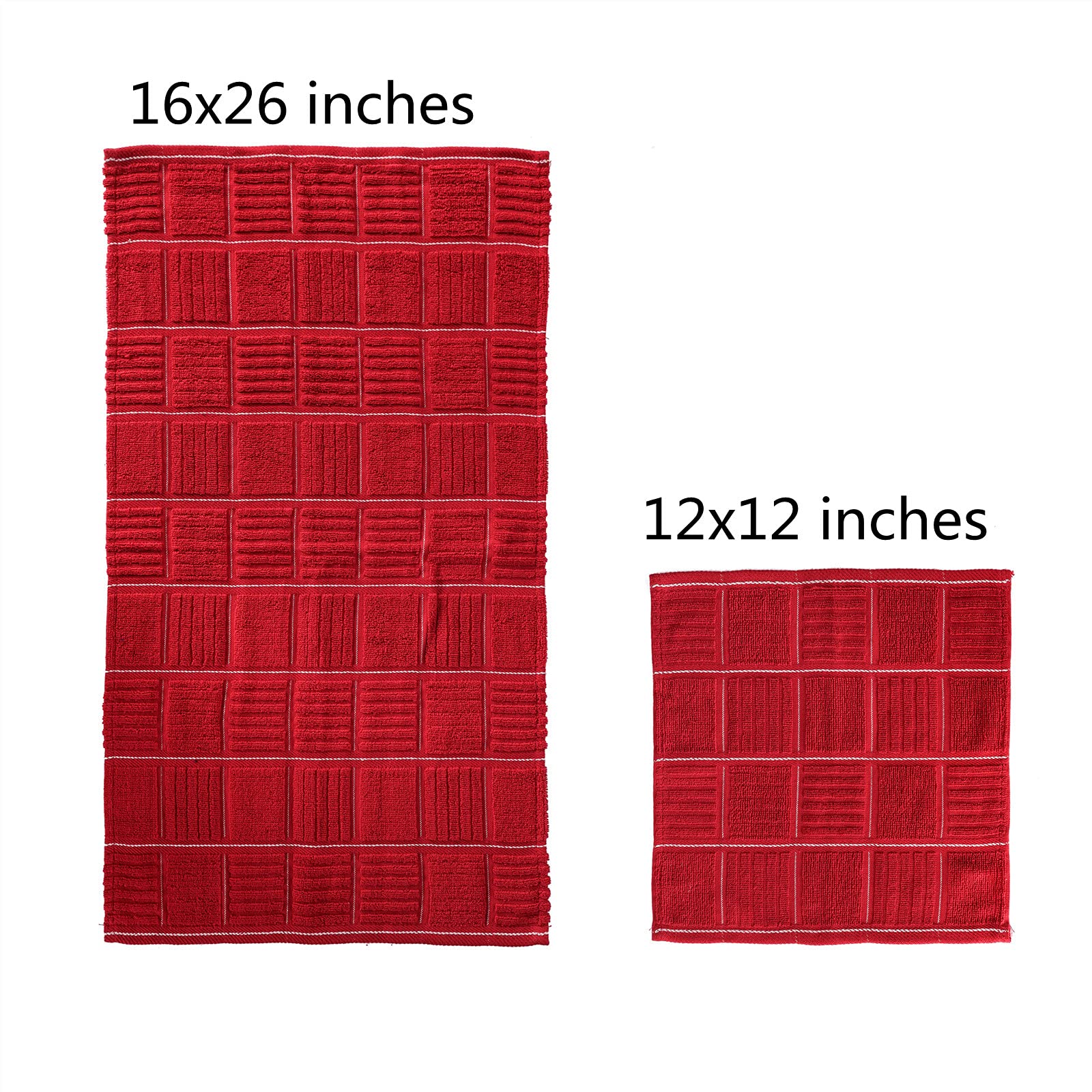 Glynniss red dishcloths 12x12 in for lint-free counter cleaning.