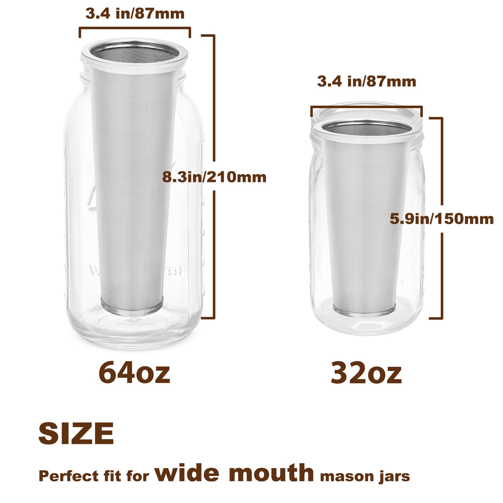 Glyntrof stainless steel filter with silicone seal ensures durable, leak-free pours.