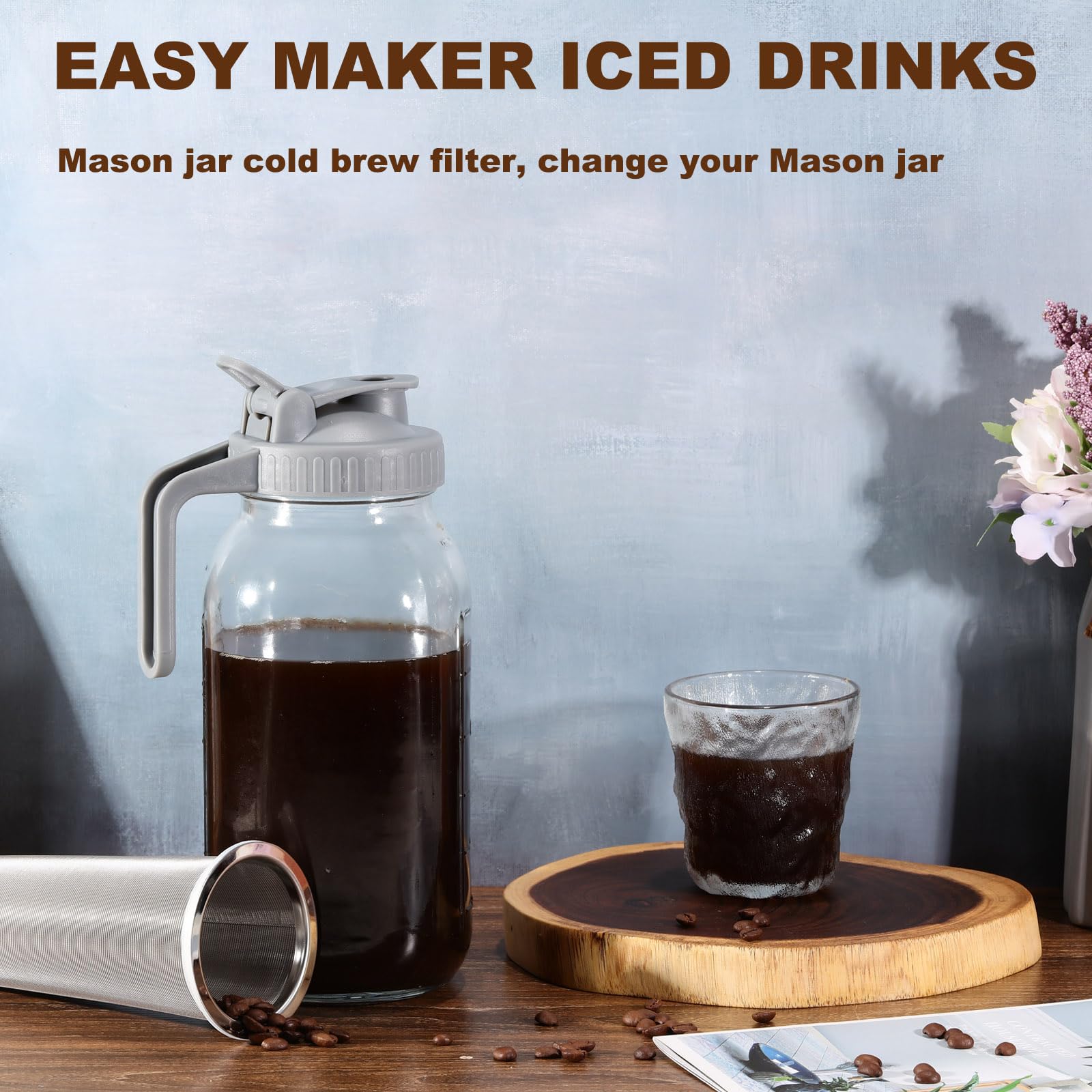 Glyntrof pour lid for iced drinks, quick brew and serve.