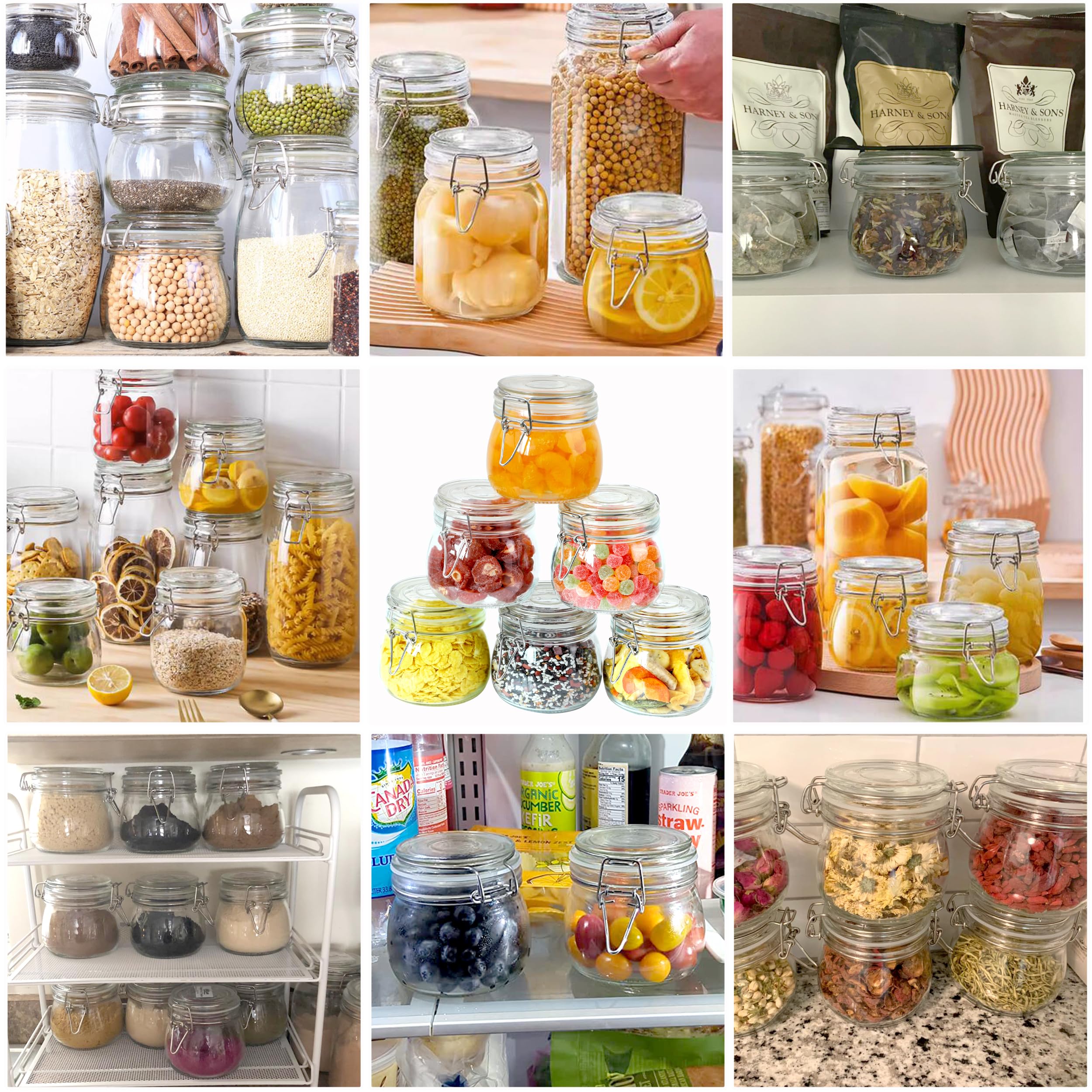 GMAEURL clear jars help identify contents at a glance and stay organized.