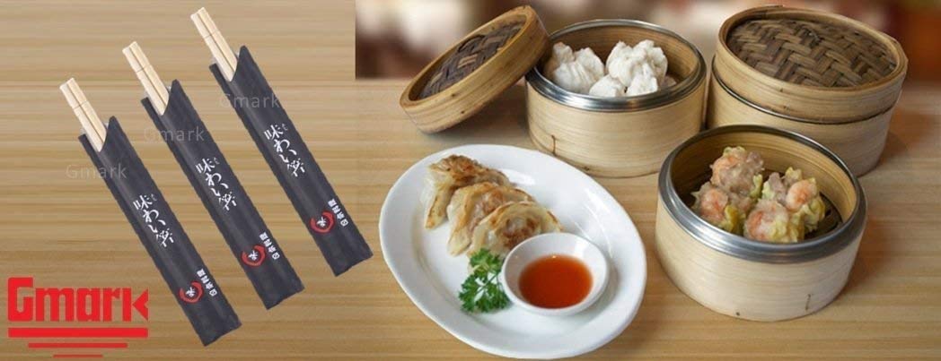 Gmark disposable chopsticks packaged in a bag of 100 for quick restocking.