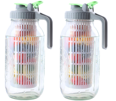GMCOZY glass infuser pitcher with 64oz capacity for infused water.