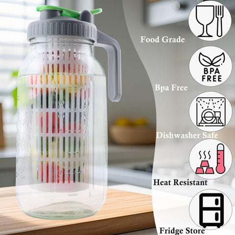 GMCOZY wide-mouth pitcher with built-in infuser for easy infusion.