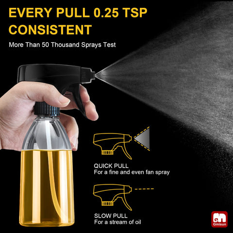 GMISUN 2-pack oil sprayer display for kitchen friendly multitask use.
