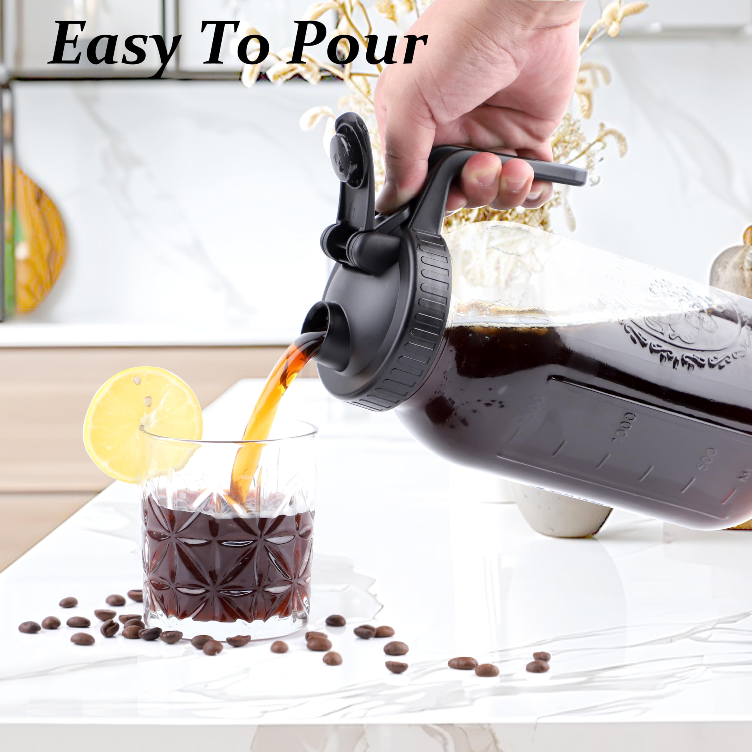 GMSWEET ergonomic heavy-duty handle ensures comfortable, stable pouring.