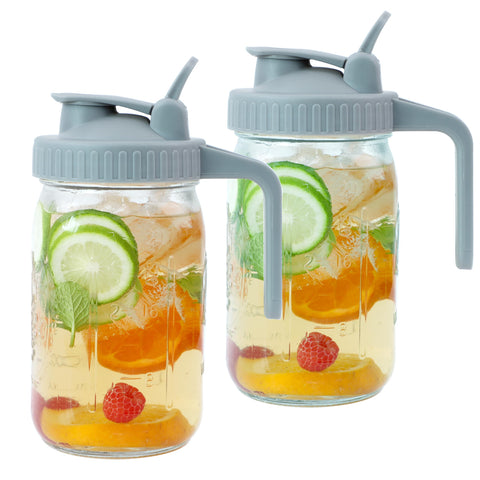 GMSWEET Mason Jar Pitcher 32oz wide mouth for easy pouring and storage.