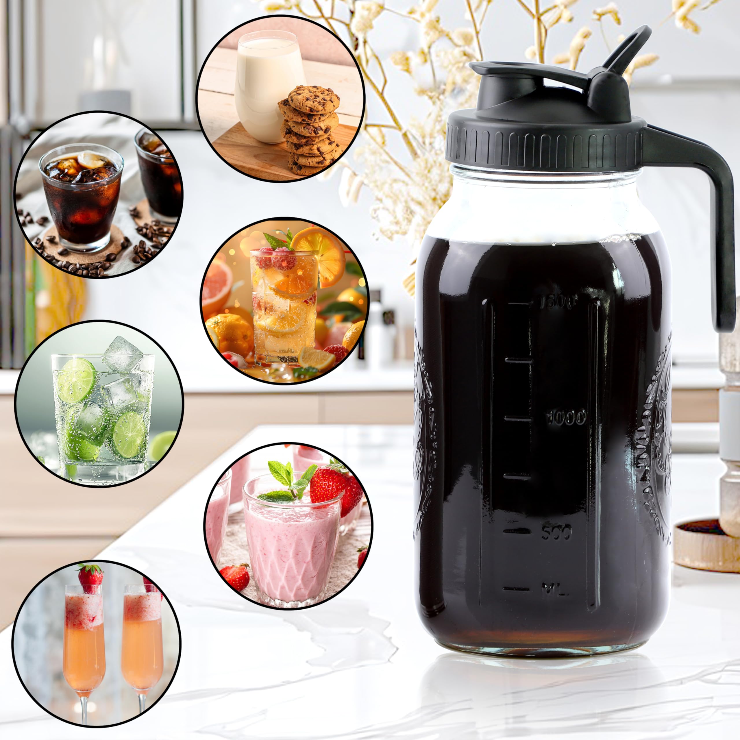 GMSWEET wide mouth design simplifies cleaning and refilling.
