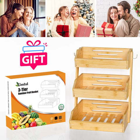 Gmtsl bamboo fruit basket large capacity for fruits and vegetables