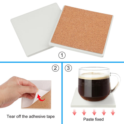 GNIEMCKIN cork-backed coaster tile protects surfaces during use.
