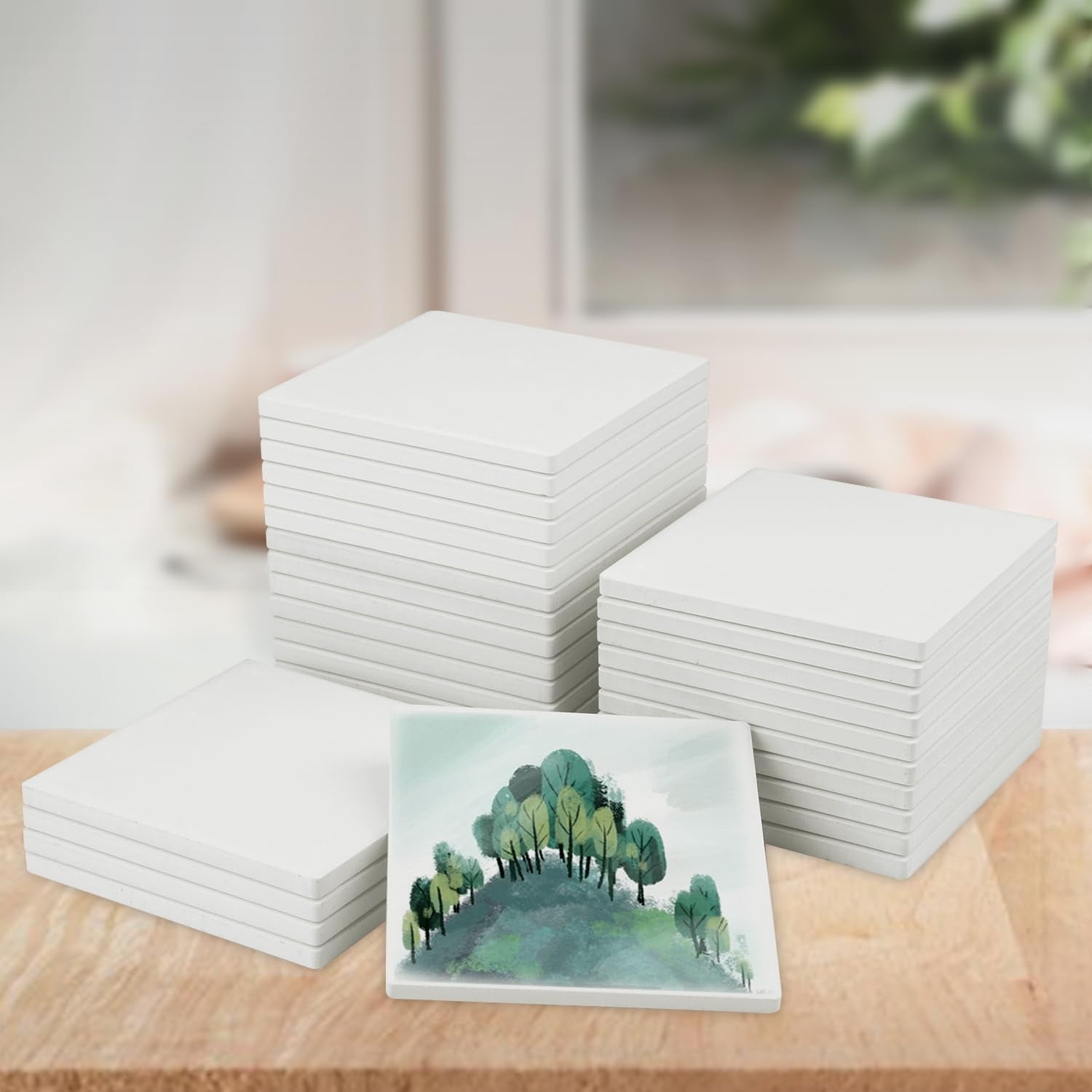 GNIEMCKIN square tiles show natural material aesthetic.