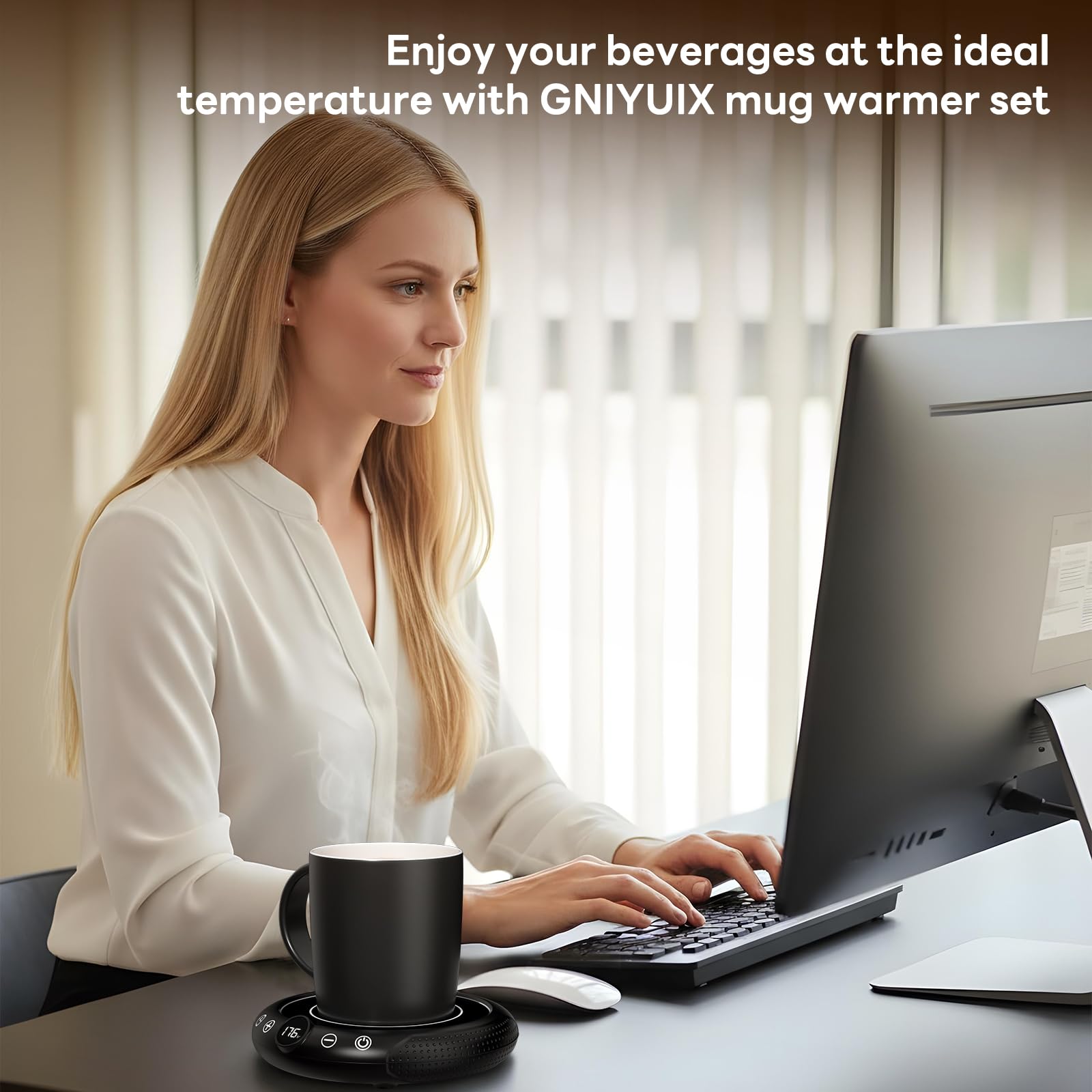 GNIYUIX is compatible with glass, ceramic, and metal cups for everyday versatility