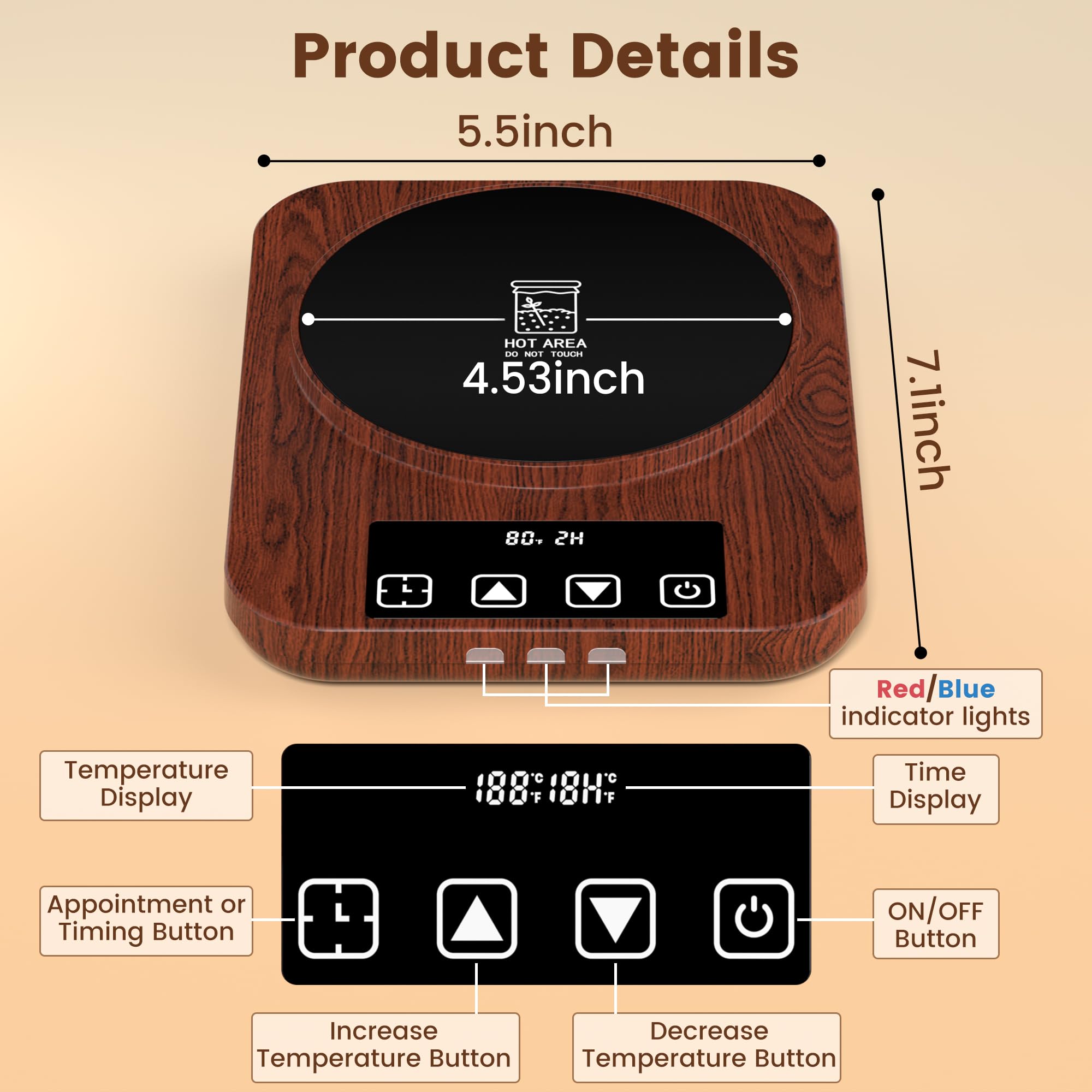 GNIYUIX warmer delivers efficient warmth with low-energy 12W draw.