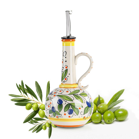 Gnlnkn 18oz ceramic olive oil dispenser on countertop, showcasing compact design for freshness