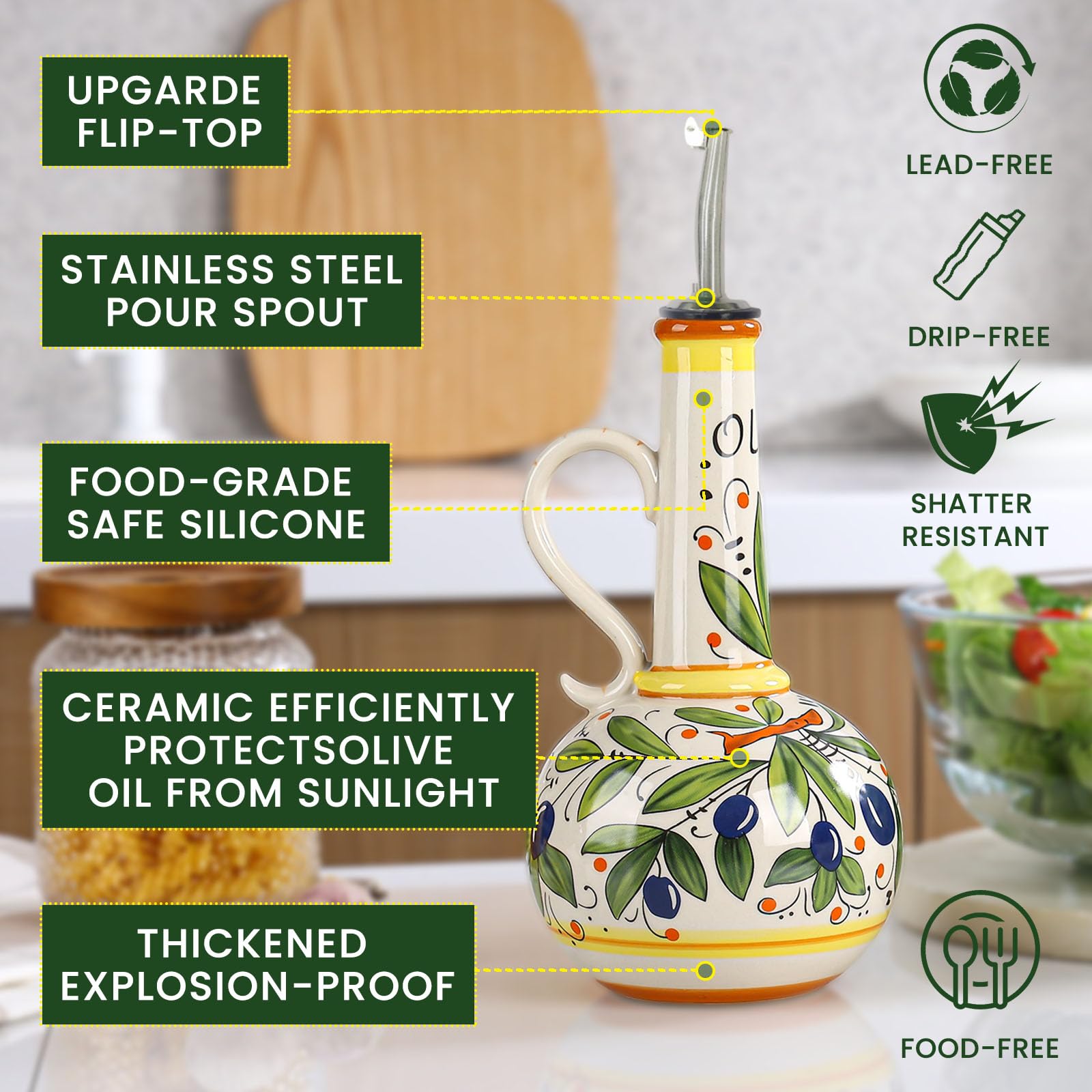 Gnlnkn oil dispenser with removable spout for easy cleaning and maintenance