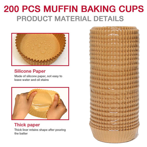 Goalfly thick silicone-paper muffin papers prevent sticking and tearing.