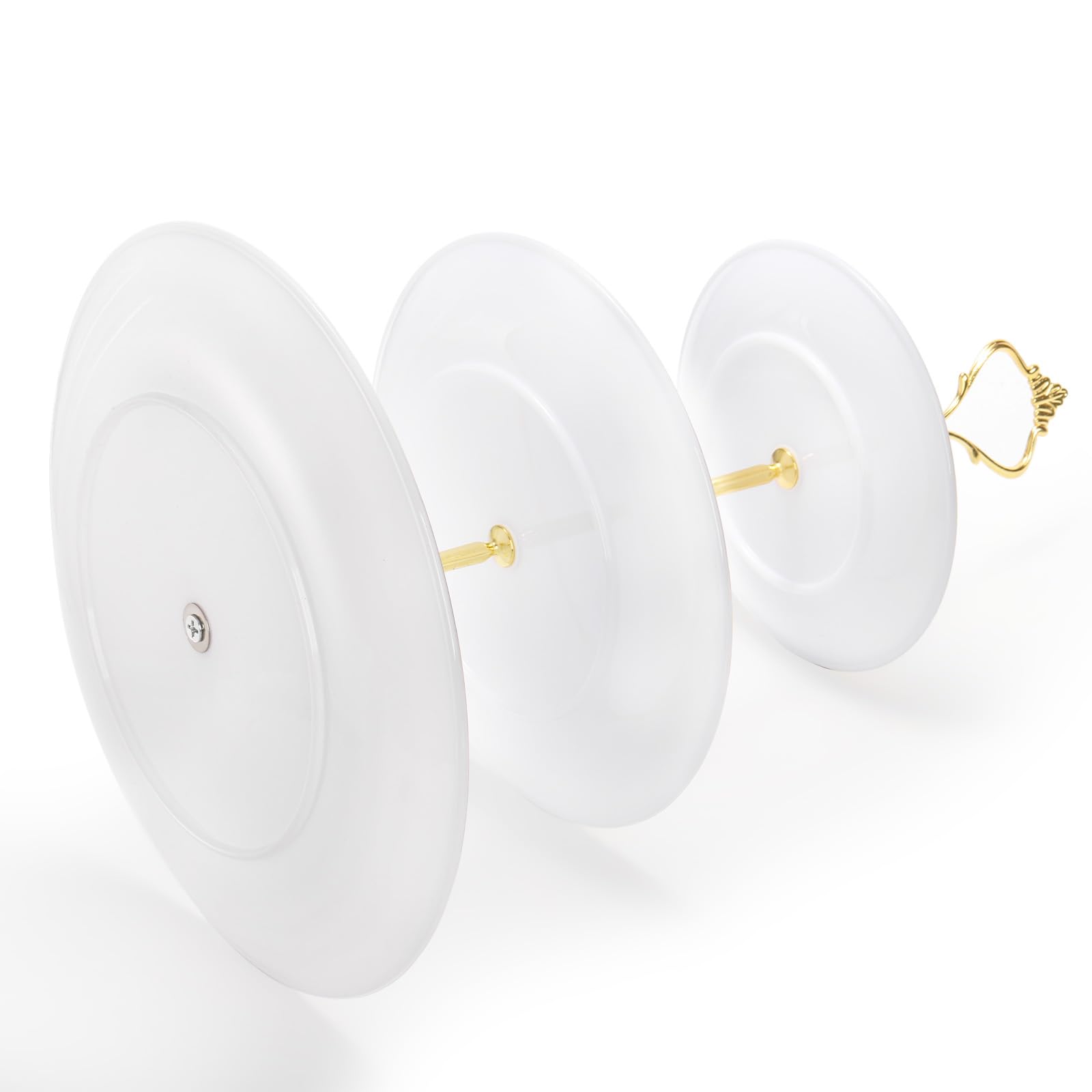 Goaste 3-pack cupcake stand with pull-ring bracket, easy transport for weddings.