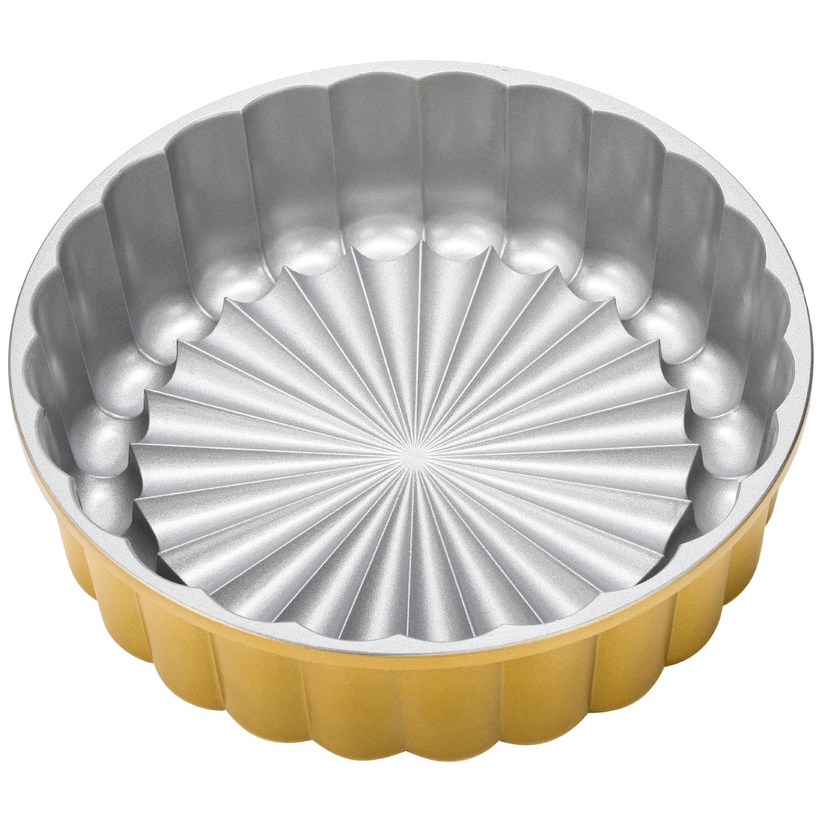 Goaste aluminium cake mold with titanium plating for long-lasting durability.