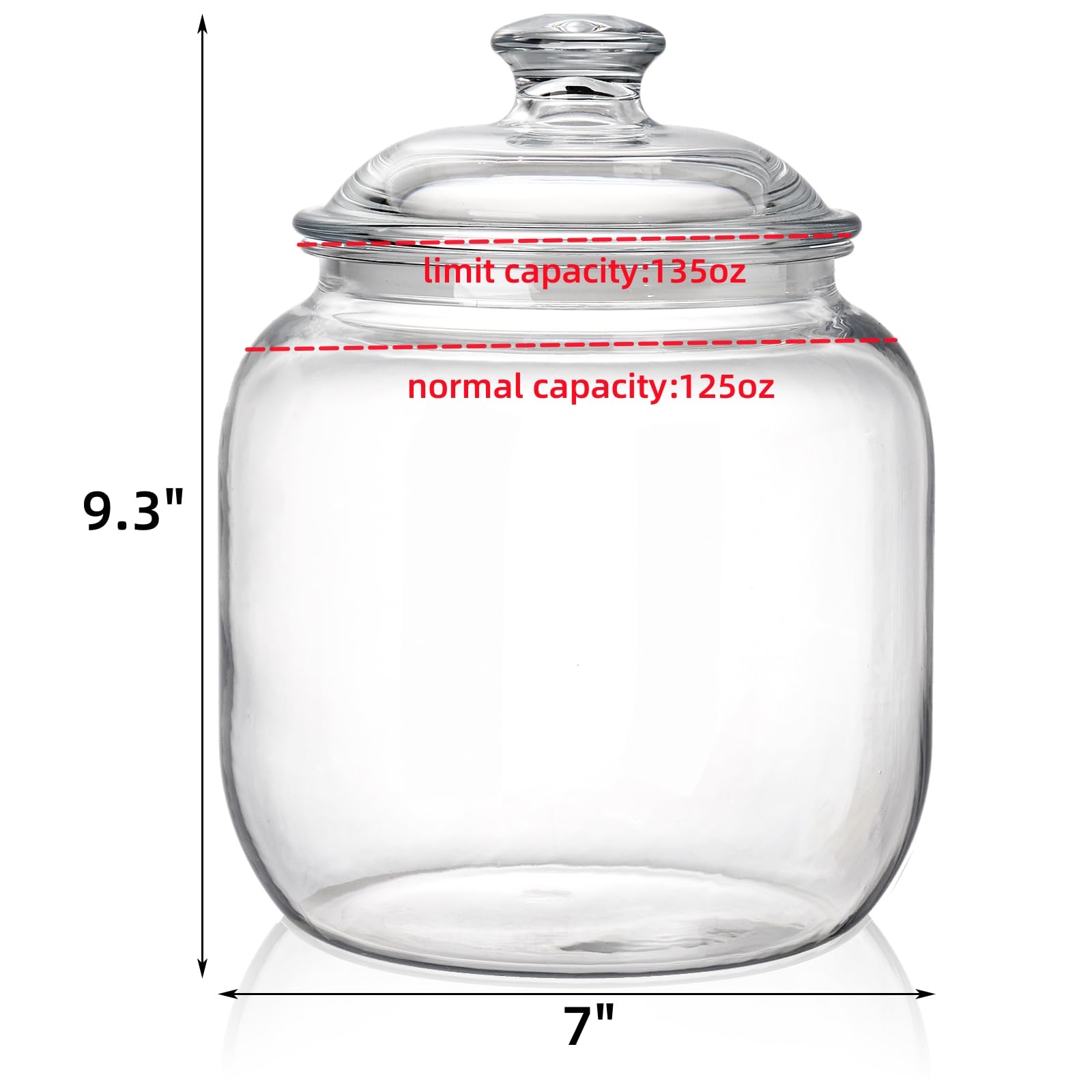 Goaste clear apothecary jar for snacks with airtight seal.