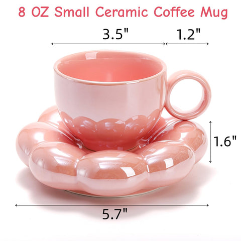 Goaste cloud mug with saucer in pearl white for serene tea moments.