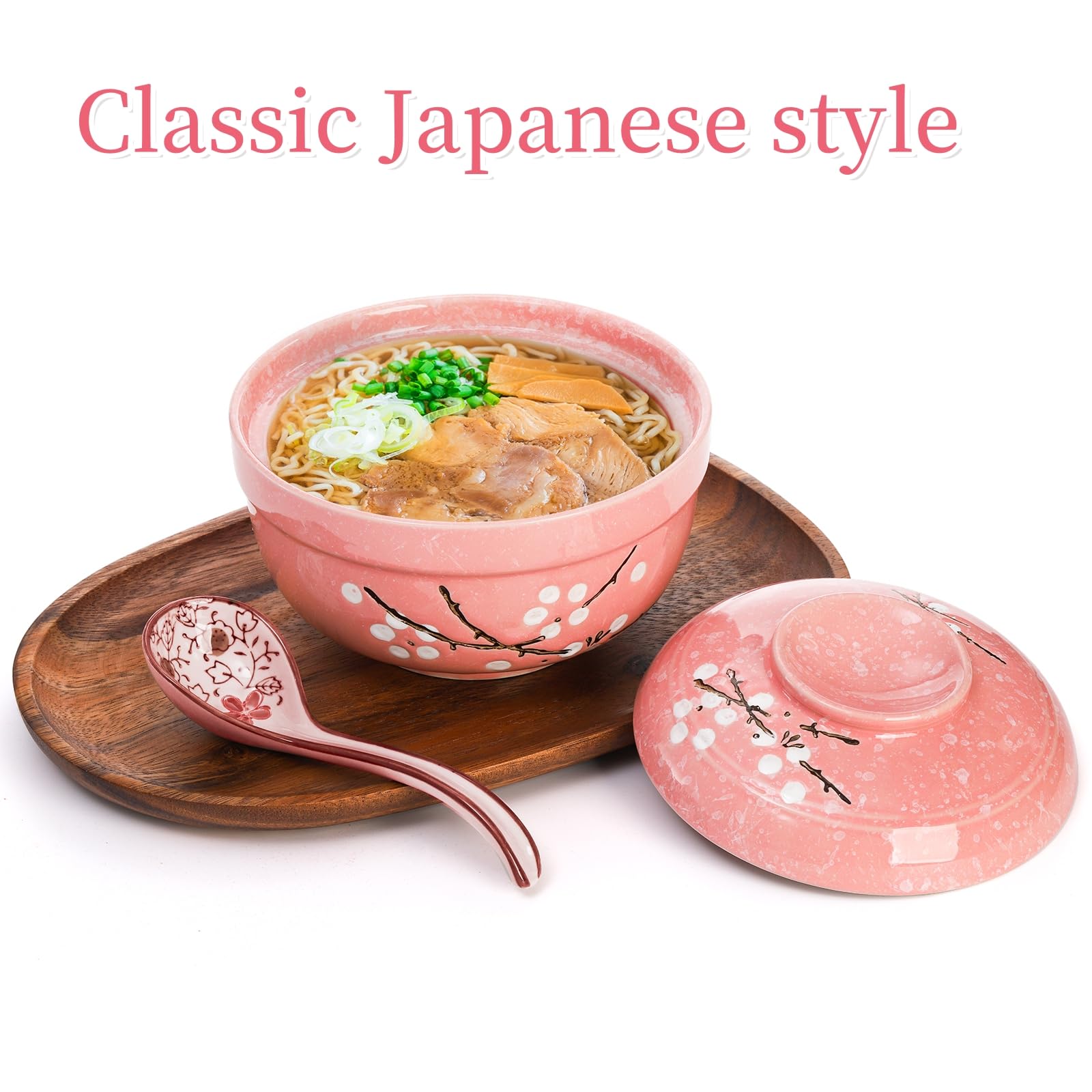 Goaste 27 oz ramen bowl shown filled with noodles and broth.