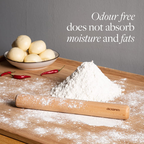 GOBAM beech wood pin offers comfortable grip for steady rolling sessions.