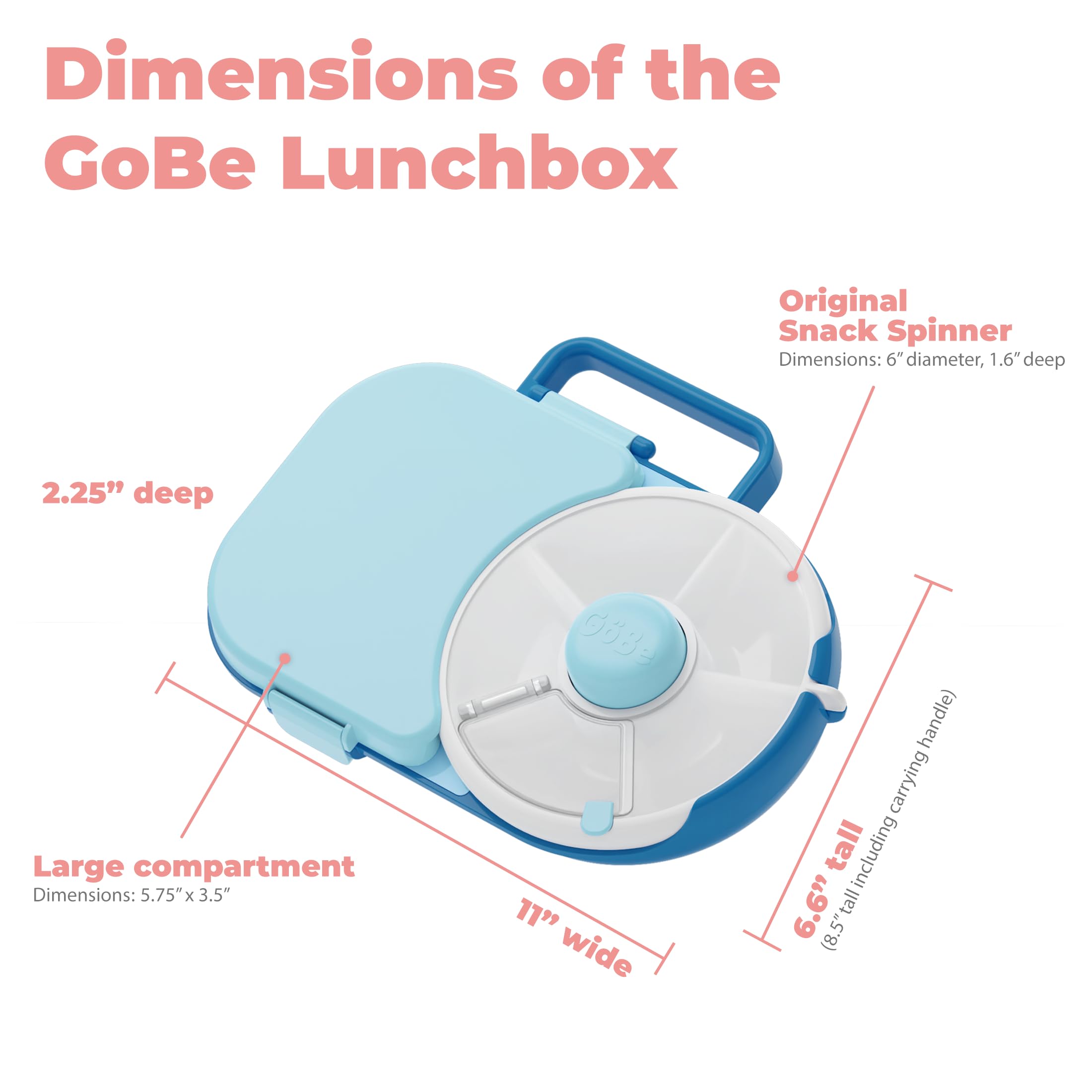 GoBe top-rack dishwasher-safe lunchbox for easy cleanup after lunch.