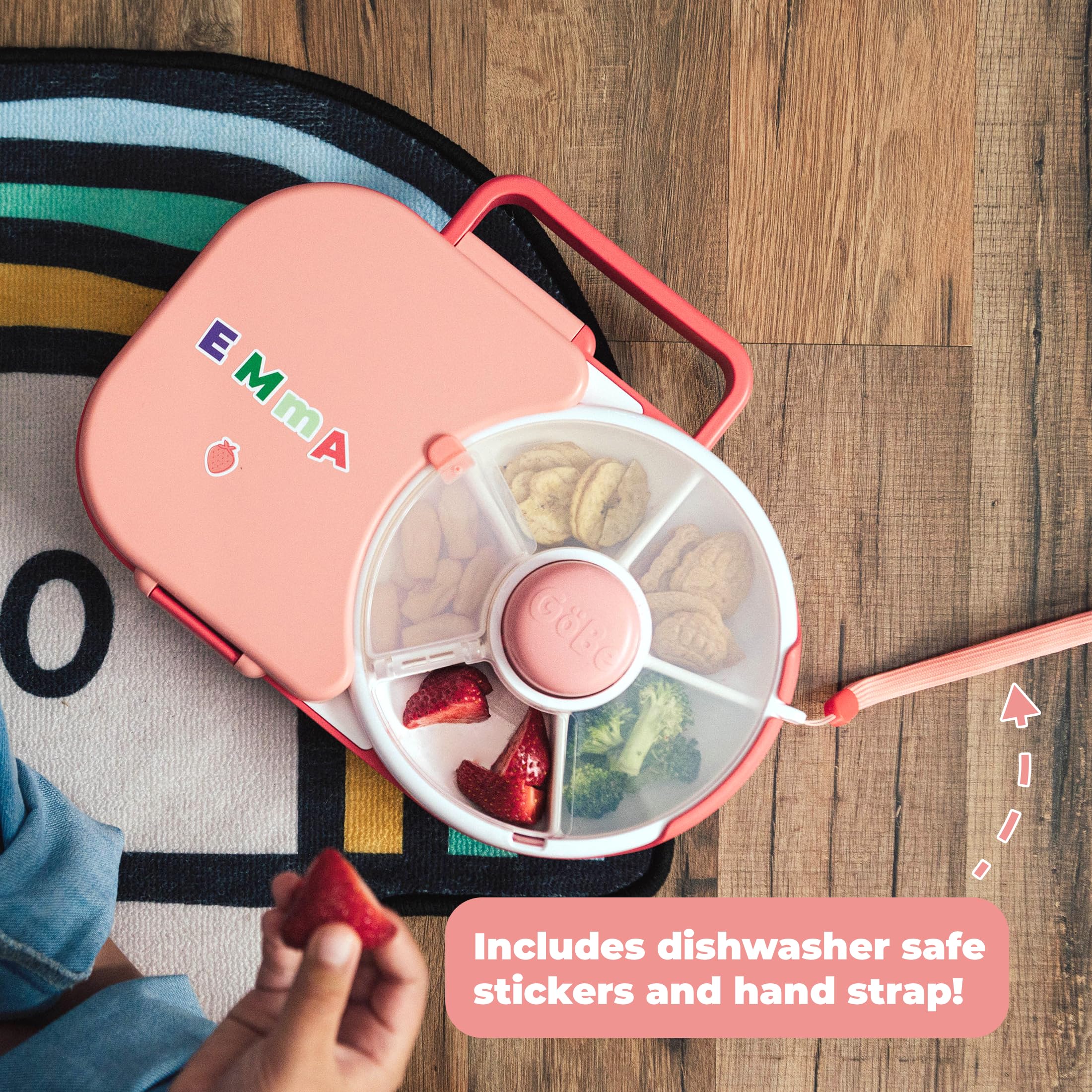 GoBe five-snack compartments offer variety to match any mood.