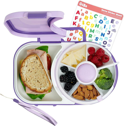 GoBe Kids Lunchbox with spinner compartments for organized on-the-go snacks.