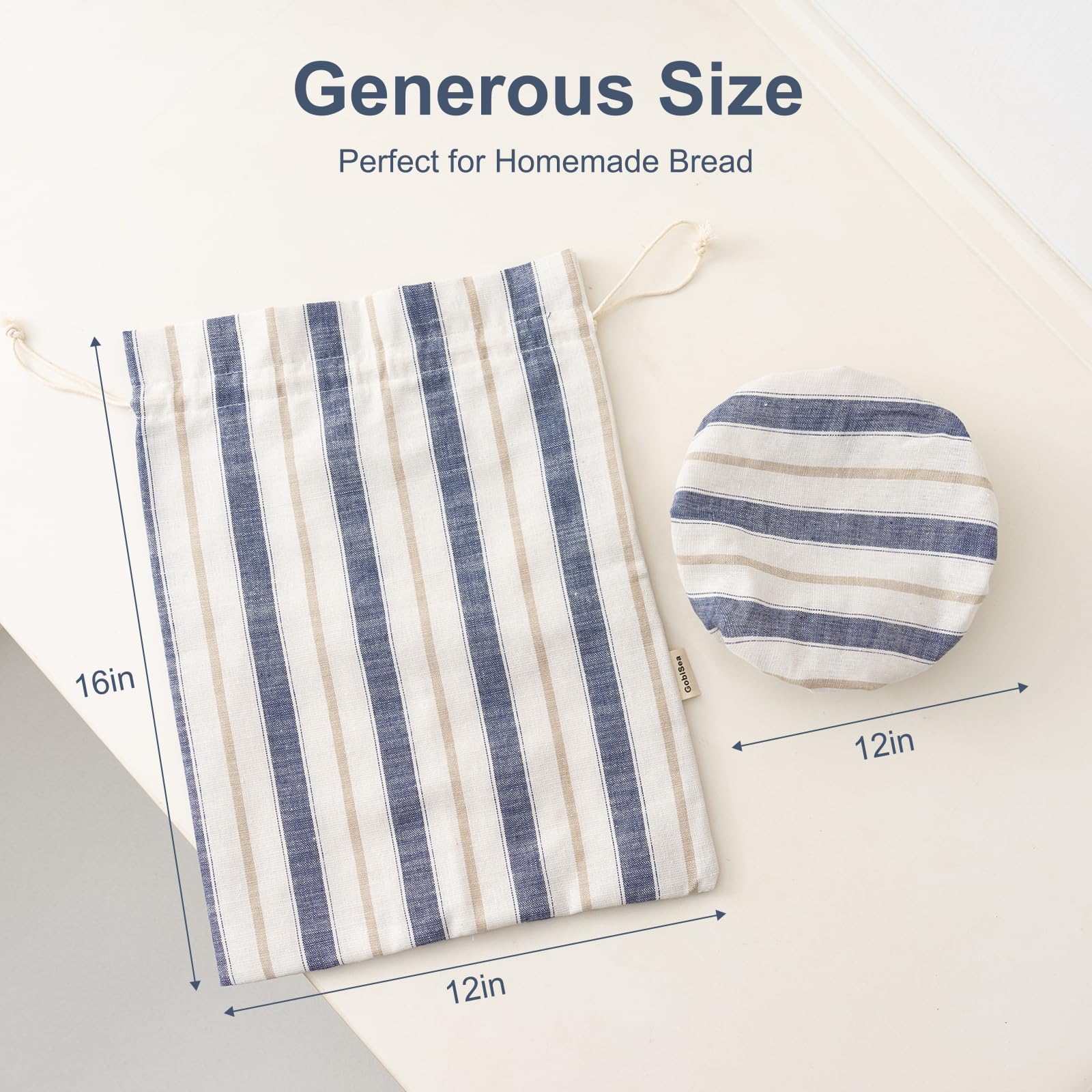 GobiSea bread bag uses a drawstring closure for secure sealing