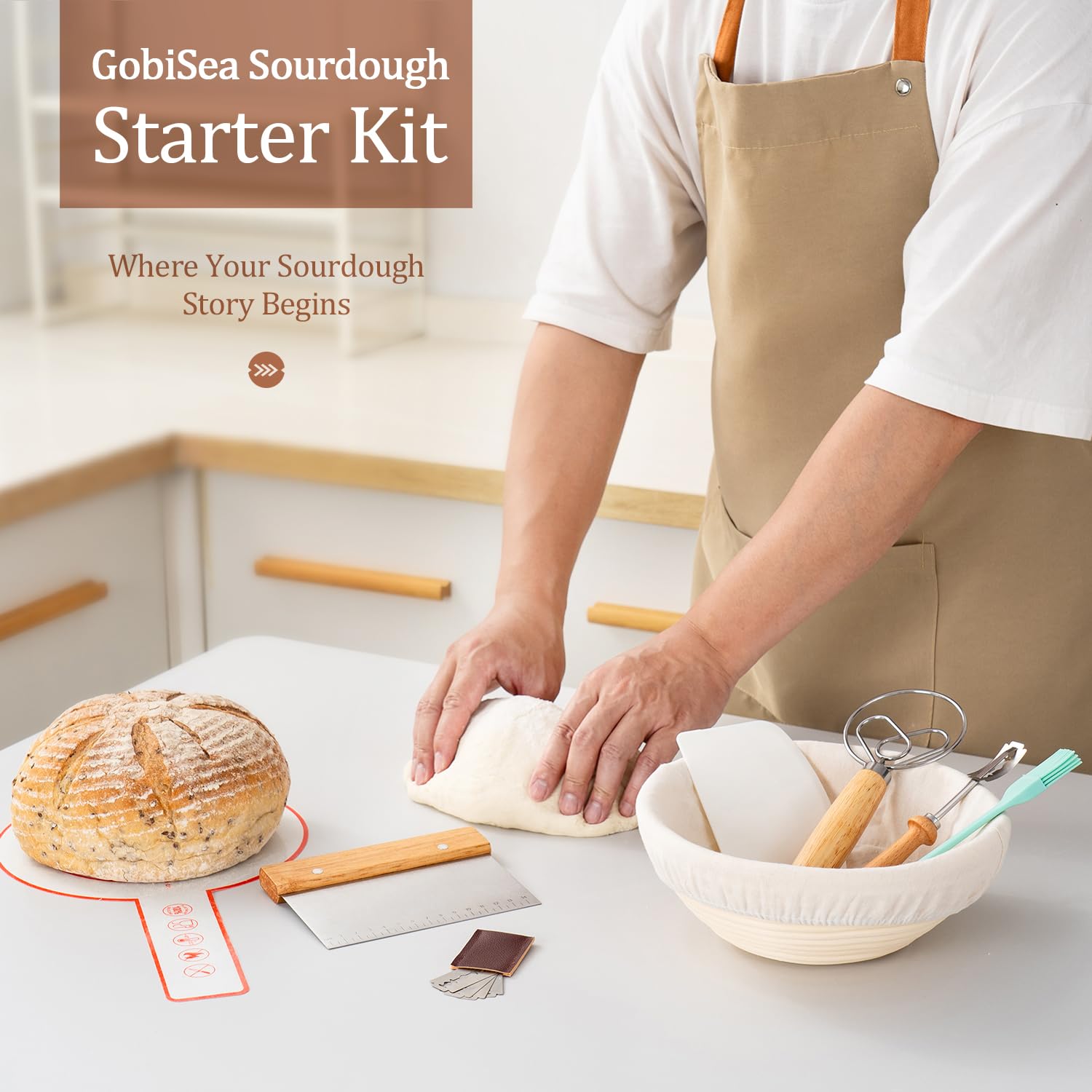 GobiSea silicone bread sling for safe transfer of hot loaves