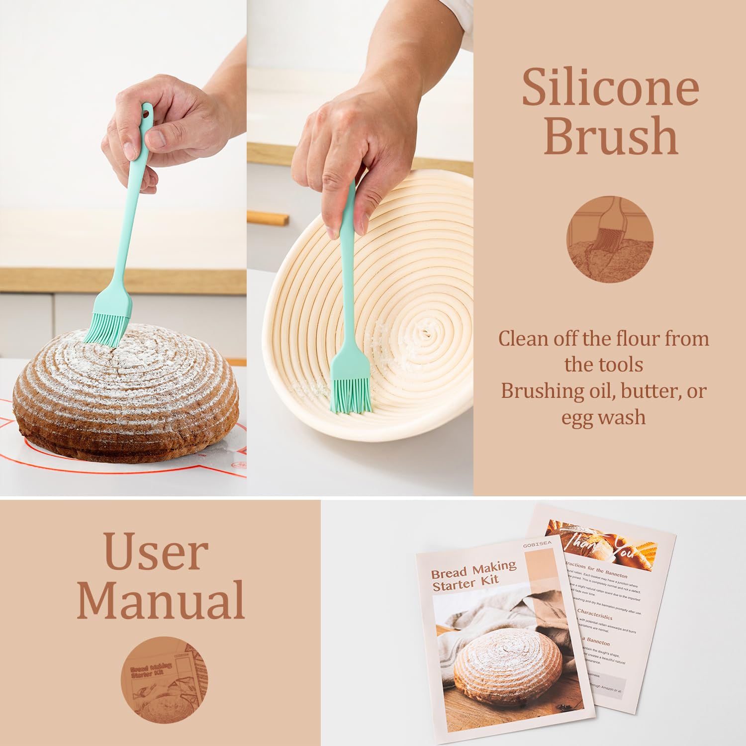 GobiSea silicone brush for even glaze application and surface care