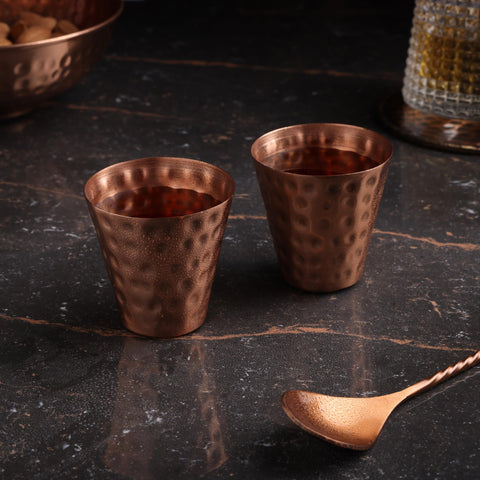 Handcrafted GoCraft copper shot glass reflects artisan craftsmanship