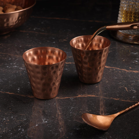 Close-up of hammered texture on a GoCraft copper glass