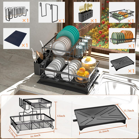 Godboat dish rack features snap-fit installation, no tools required.