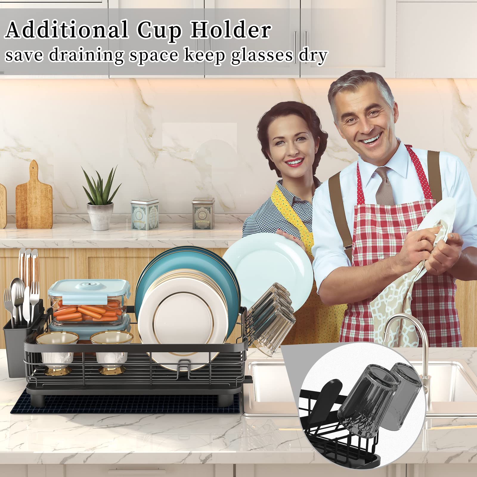 Godboat 3-slot utensil rack fits knives and forks securely