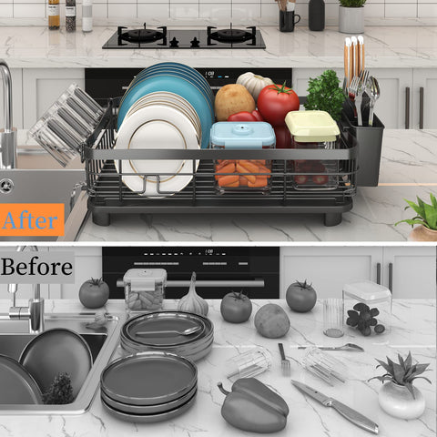 Godboat rotatable draining tray guides water toward sink from any side