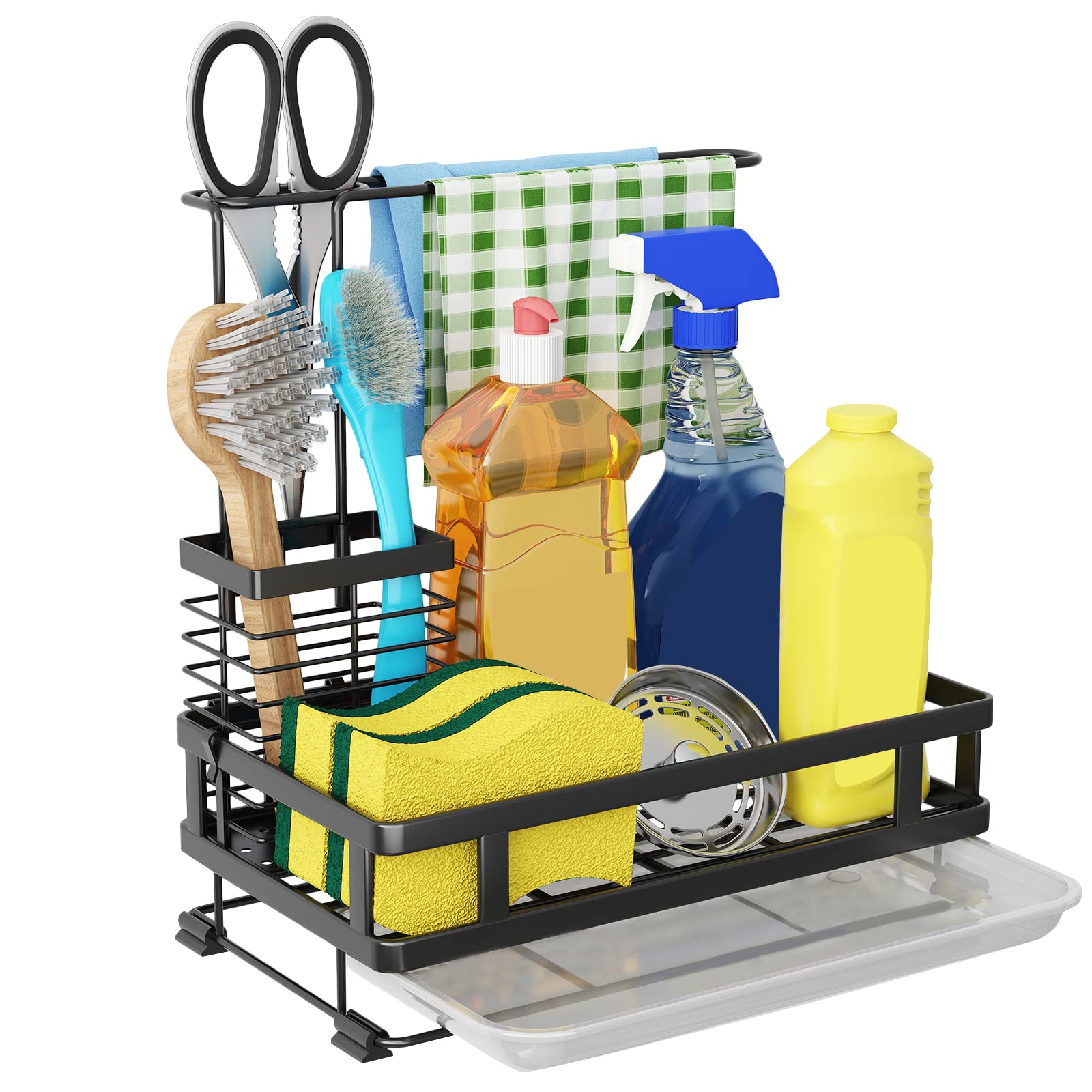 Godboat dish soap dispenser sink caddy keeping soaps and sponges organized