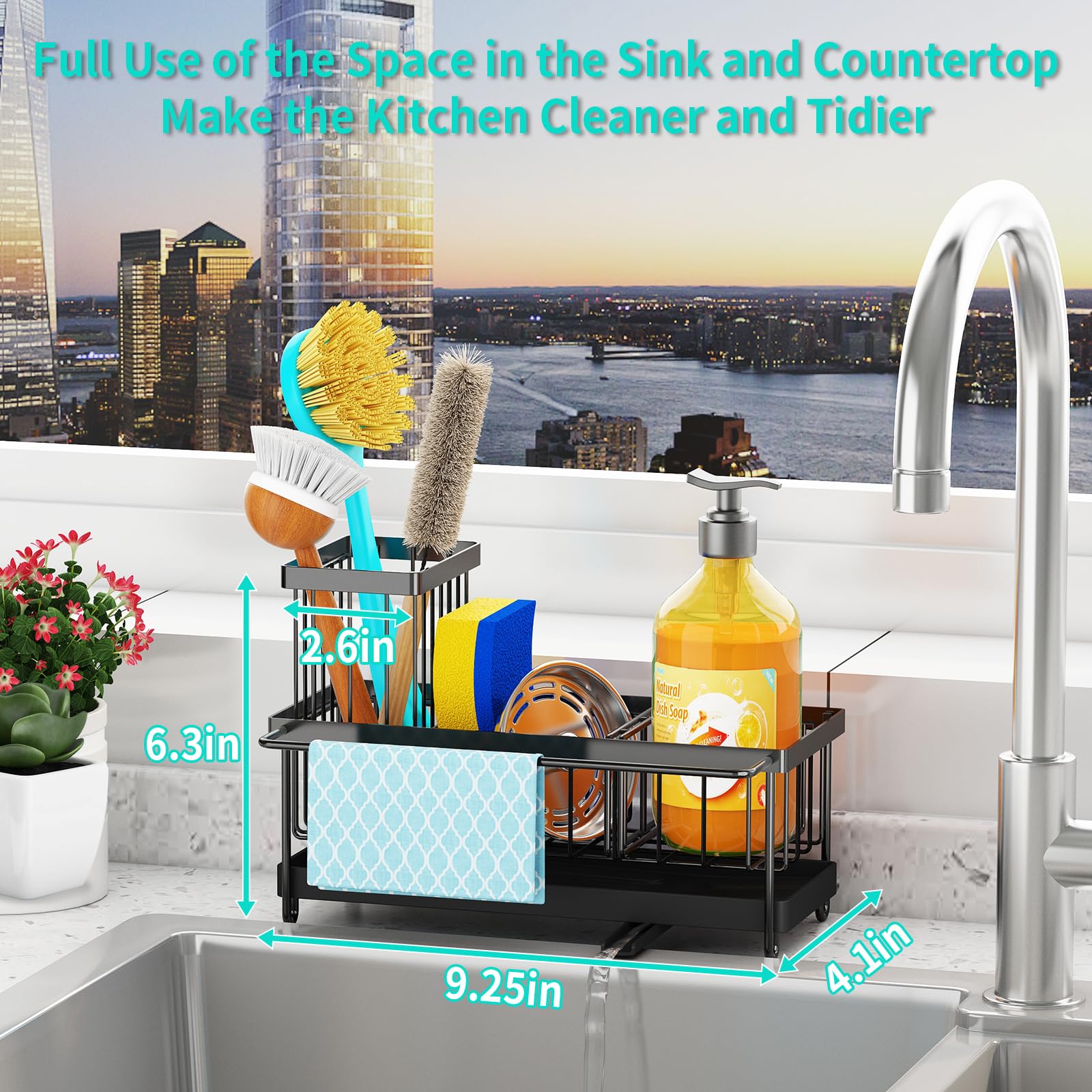 Godboat sponge holder side stores brushes and knives neatly by the sink