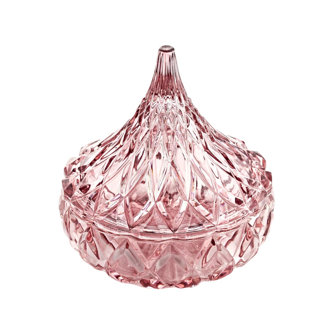 Godinger Blush Glass Hershey Kiss candy dish, playful centerpiece for desserts.