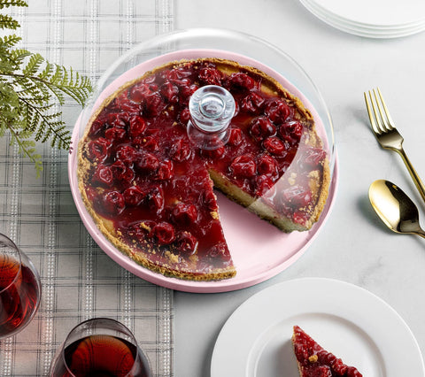 Godinger 11.5-inch cake plate provides a sturdy base for desserts.