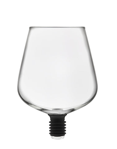 Godinger ChugMate bottle topper transforms a bottle into a goblet for easy sipping.