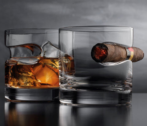 Godinger cigar rest whiskey glass combination invites relaxed, sophisticated moments.