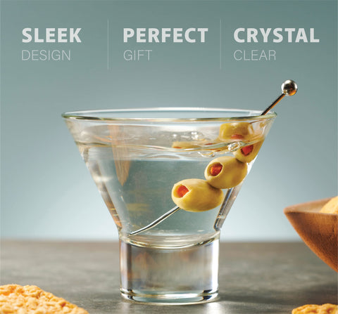Godinger martini glasses dessert presentation on a chic table.