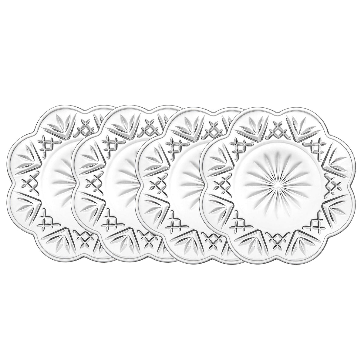 Godinger Dublin canape plates set of 4 crystal shine for elegant entertaining