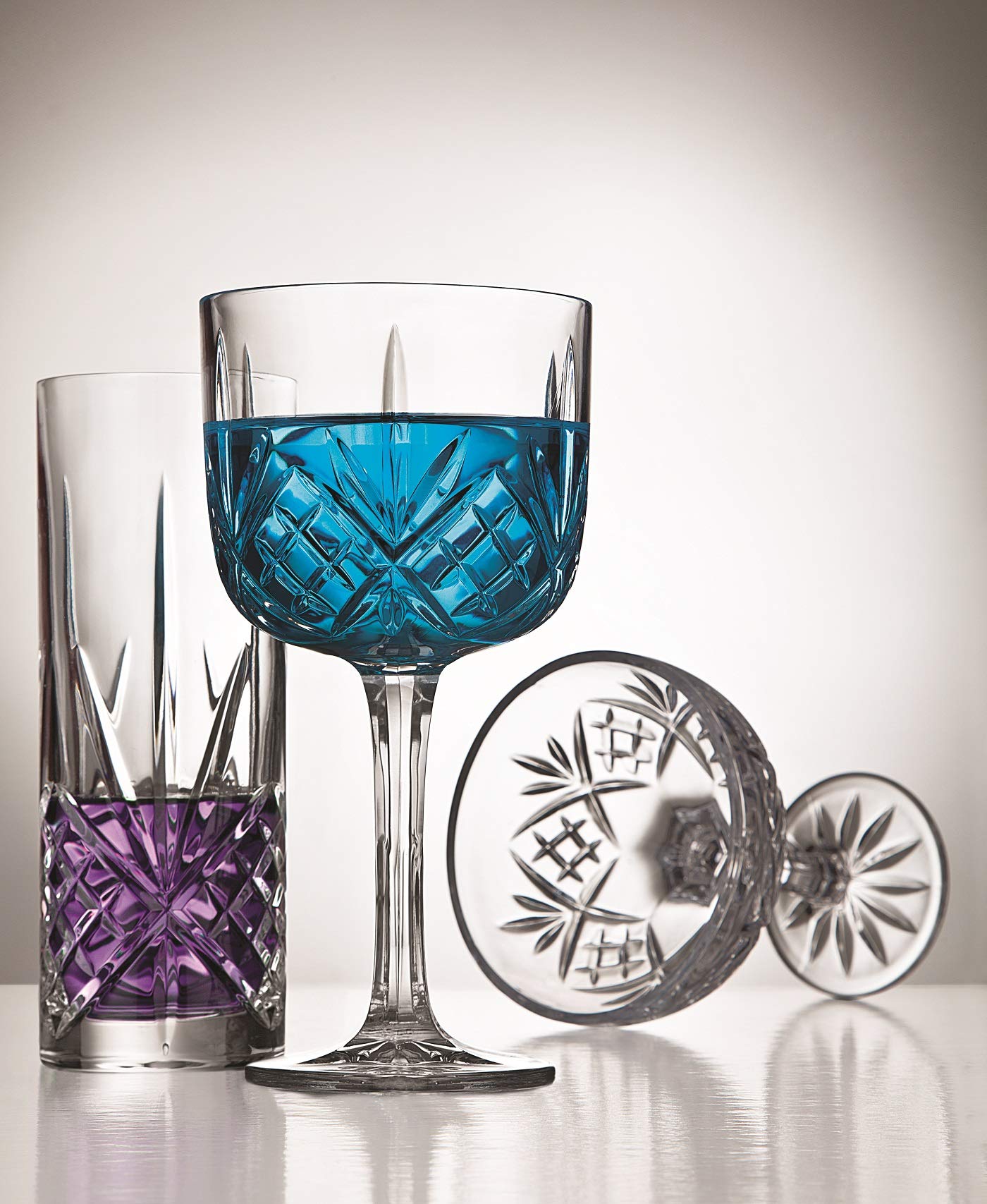 Godinger Dublin crystal coupe in use at a festive toast.