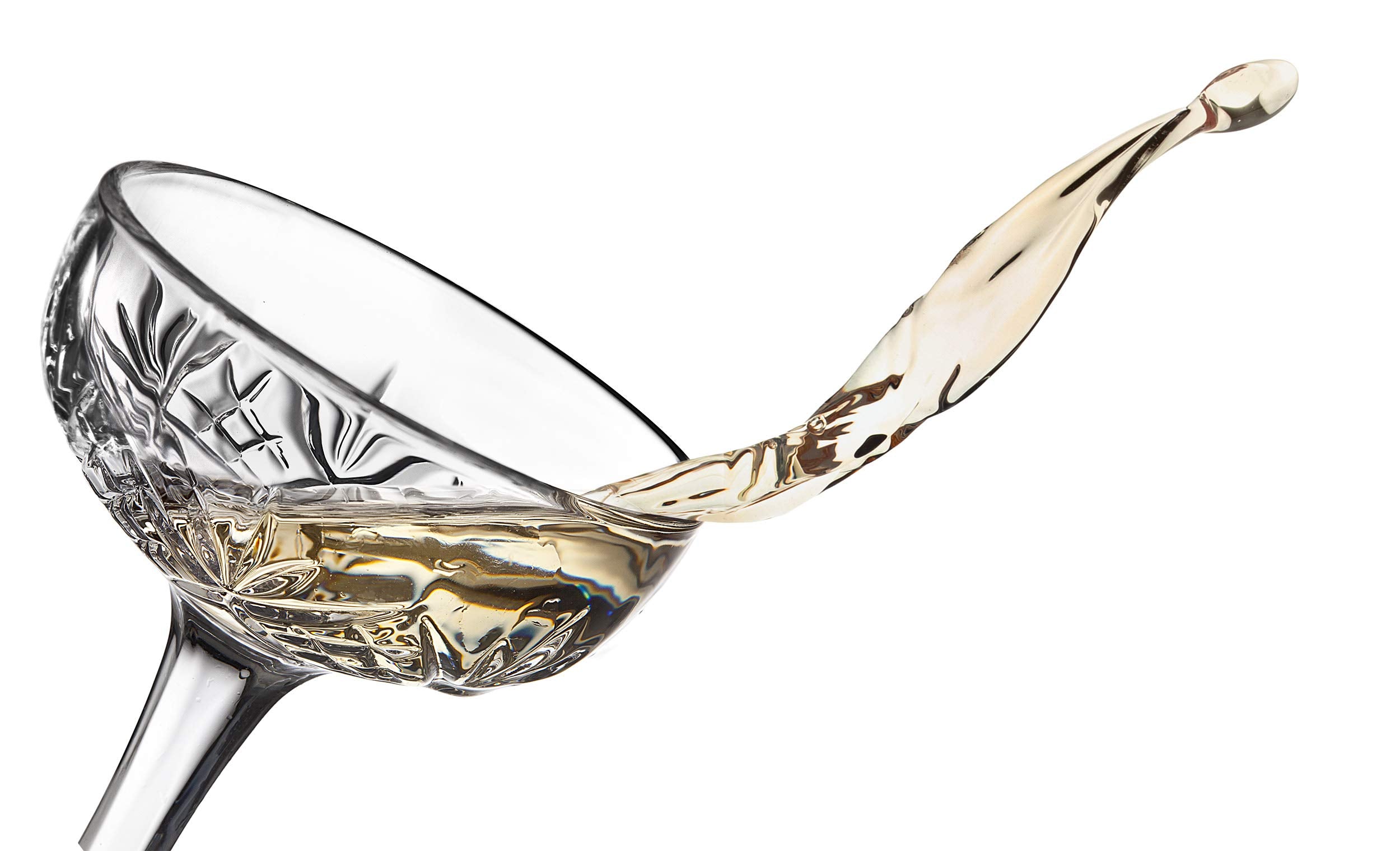 Godinger Dublin champagne glasses dishwasher safe for easy cleanup.